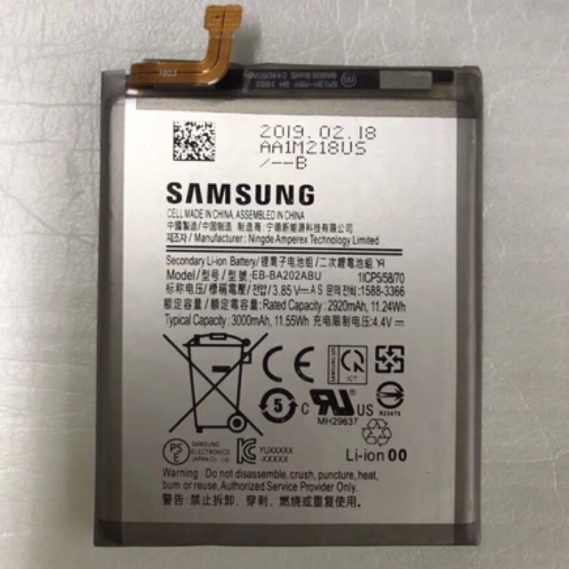 Pin Samsung A20 dung lượng 3000mAh mã EB-BA202ABU xịn có bảo hành