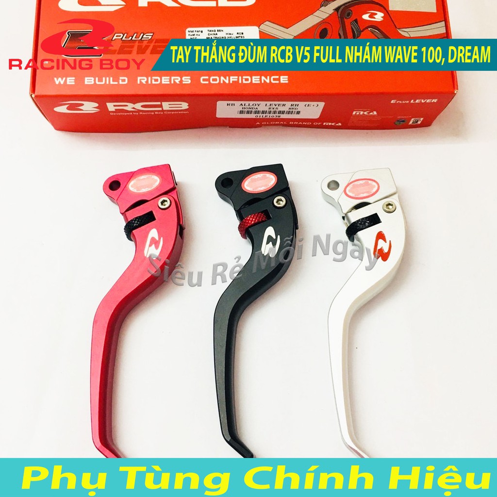 TAY THẮNG ĐÙM RCB V5 FULL NHÁM dùng DREAM, WAVE 100 đời đầu Đen, Đỏ, Bạc, Vàng, Xanh