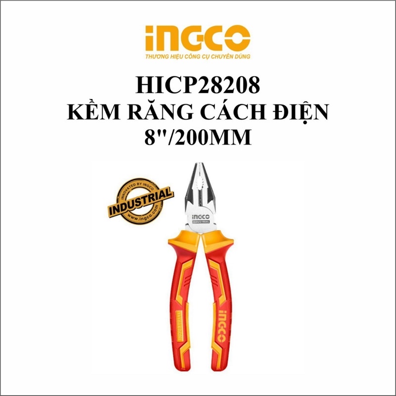 8inch -Kìm răng cách điện 1000V INGCO HICP28208 (240523)