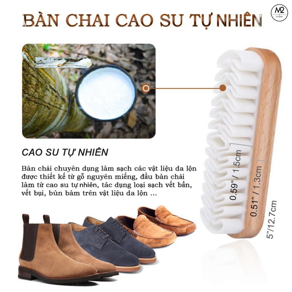 AS2 CANA Bộ 3 Bàn Chải Đánh Giày lông ngựa cho giày da và da lộn chất lượng 1 AS2