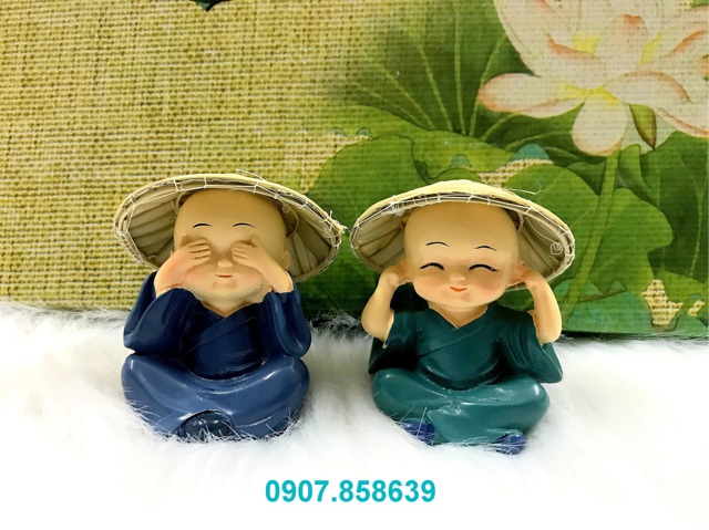 Bộ 4 tượng chú tiểu Tứ Không đội Nón Lá Việt Nam ( Hình Thật -Video Thật) | BigBuy360 - bigbuy360.vn