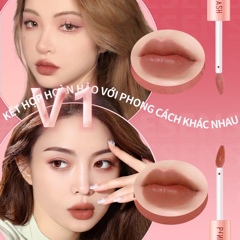 🌸Son Kem Ombrelips Tint Lì PINKFLASH Thiết Kế 2 Đầu 2in1 Lâu Trôi Lên Màu Đẹp🌸