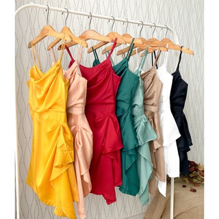Đầm 2 dây satin