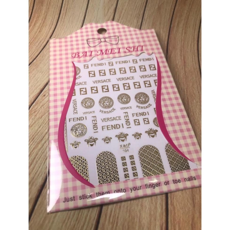 Hình dán móng tay VS vàng to