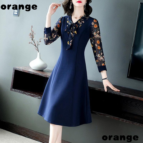 Đầm Dáng Rộng Họa Tiết Hoa Thời Trang Mùa Thu 2022 Mới Mẻ Cho Phụ Nữ Trung Niên