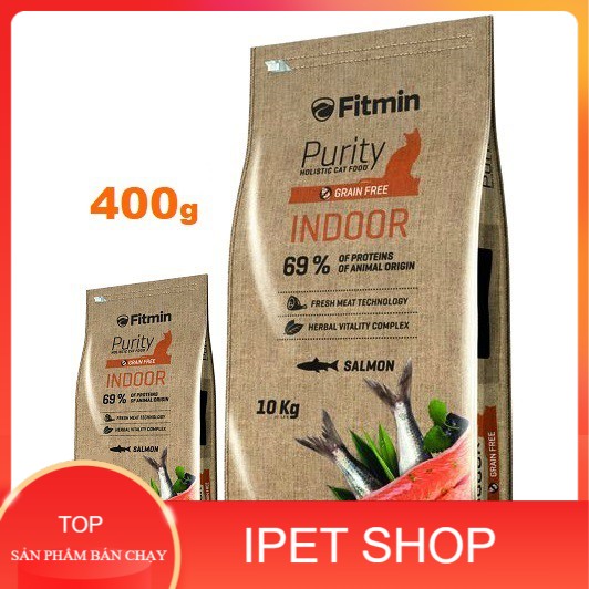 Thức Ăn Hạt Khô Cho Mèo Trưởng Thành Fitmin Purity Grain Free Indoor 1kg - Ipet shop