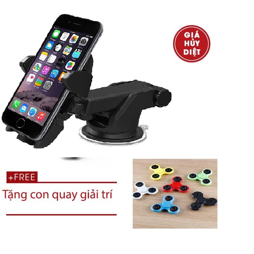 Combo Giá đỡ điện thoại oto tặng kèm con quay giải trí 3 cánh -dc2526