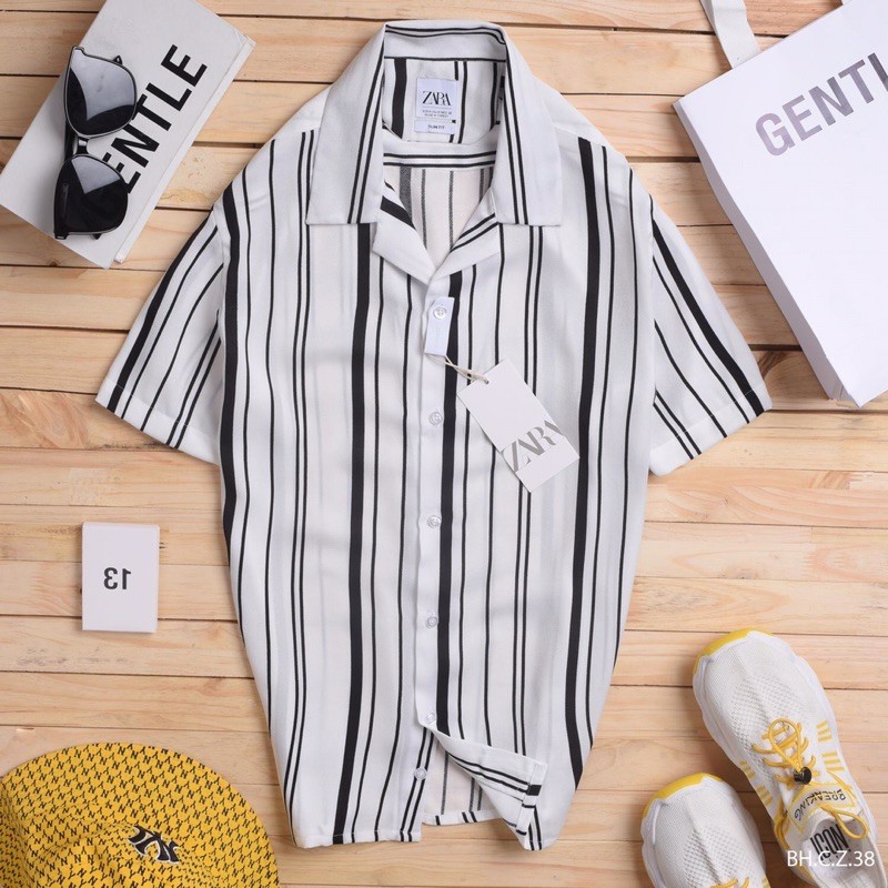 [Mã FAMAYMA2 giảm 10K đơn 50K] Áo sơmi nam kẻ cổ pijama | BigBuy360 - bigbuy360.vn
