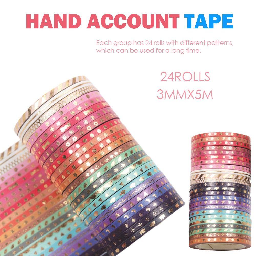 LAKAMIER Set 24 Cuộn Băng Keo Dán Trang Trí Thời Trang