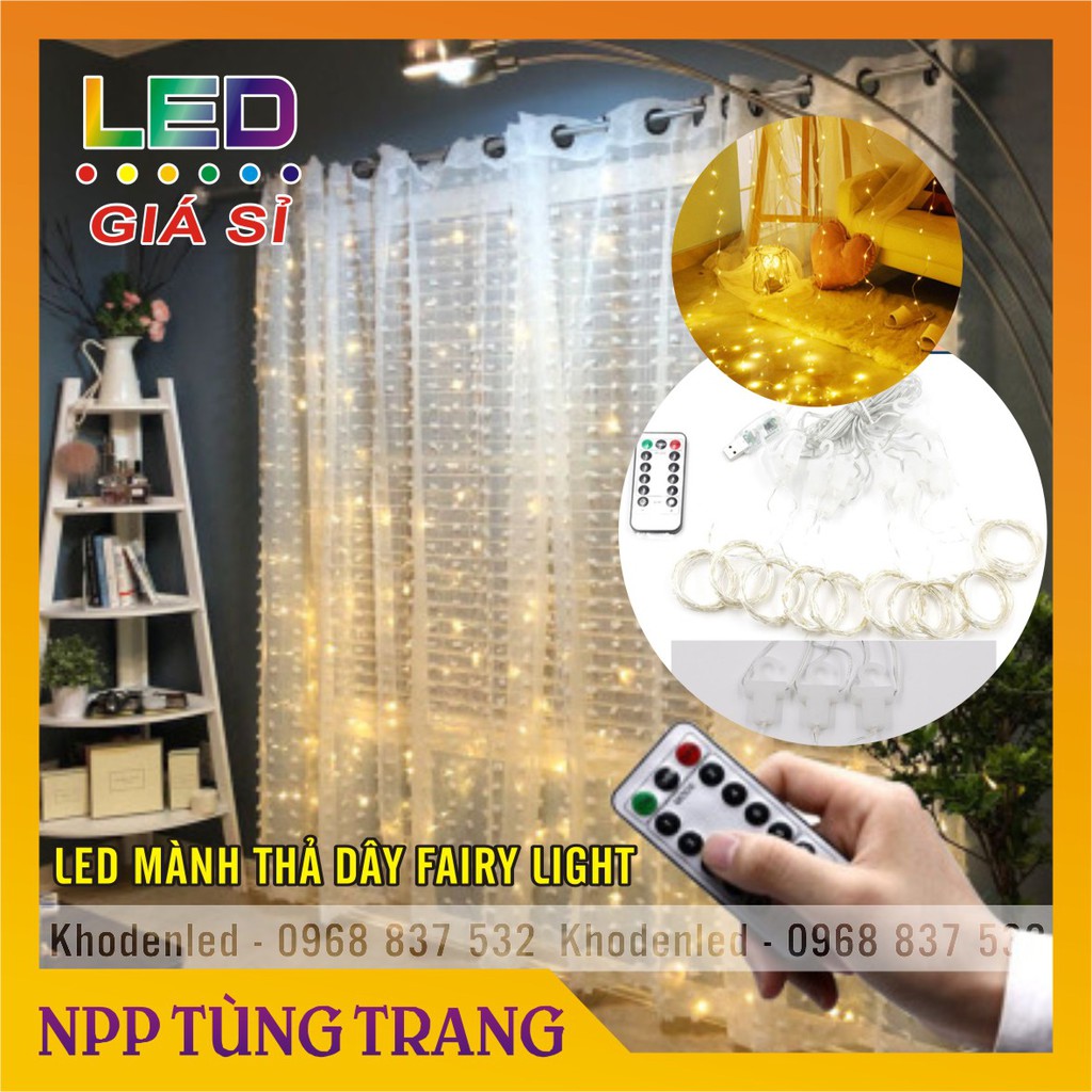 Đèn led mành trang trí phông sinh nhật, Đèn Led Thả Rèm Mưa Rơi/ Thác Nước trang trí Decor, Lễ tết, noel