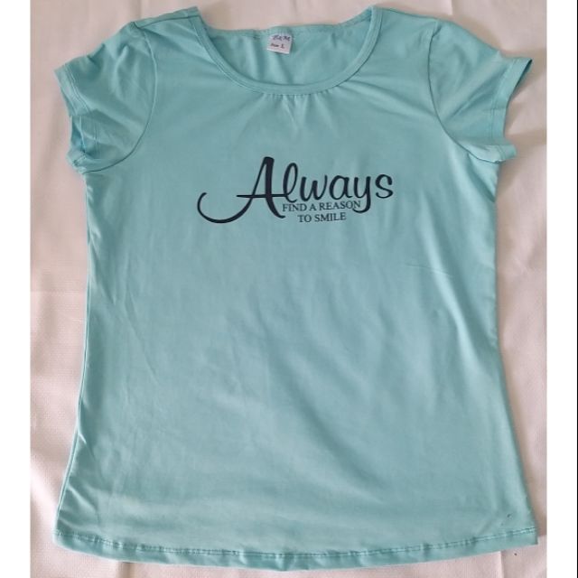 Áo thun cotton cổ tròn in Always