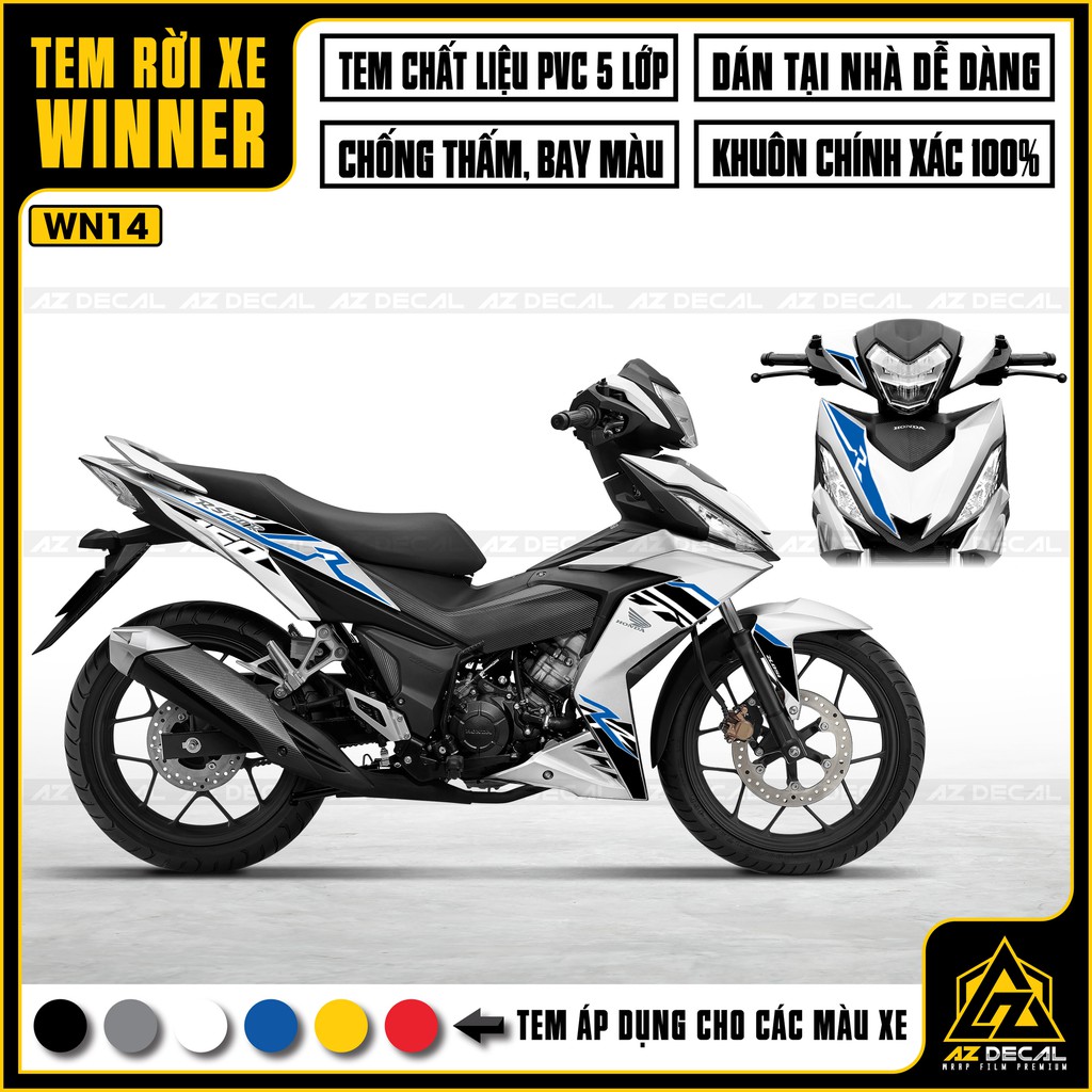 Tem Rời Xe Winner V1 Mẫu RS150R | 2WN14 | Decal Chế Dán Xe Máy Winner 150 Chống Nước, Cắt Khuôn Sẵn Dễ Dán