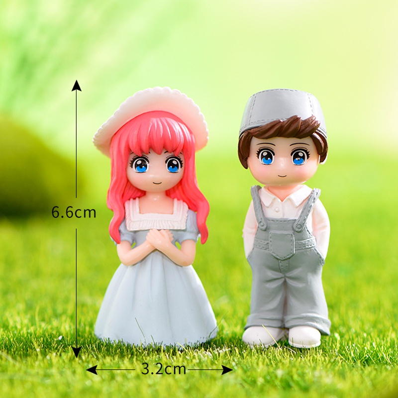Set 2 Mô Hình Cặp Đôi Thu Nhỏ Xinh Xắn Dùng Để Trang Trí Vườn