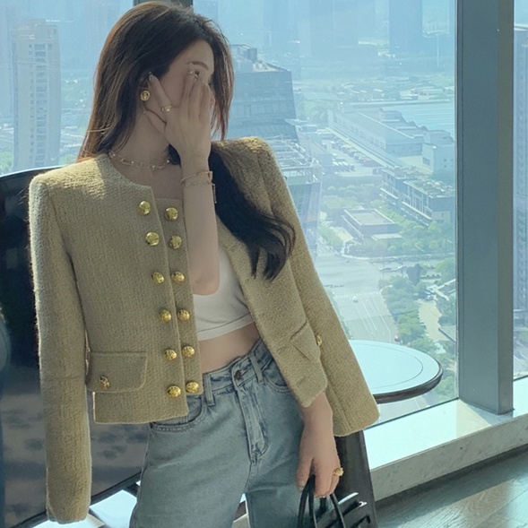 Áo dạ tweed YIMI 2 hàng cúc thời trang hottrend
