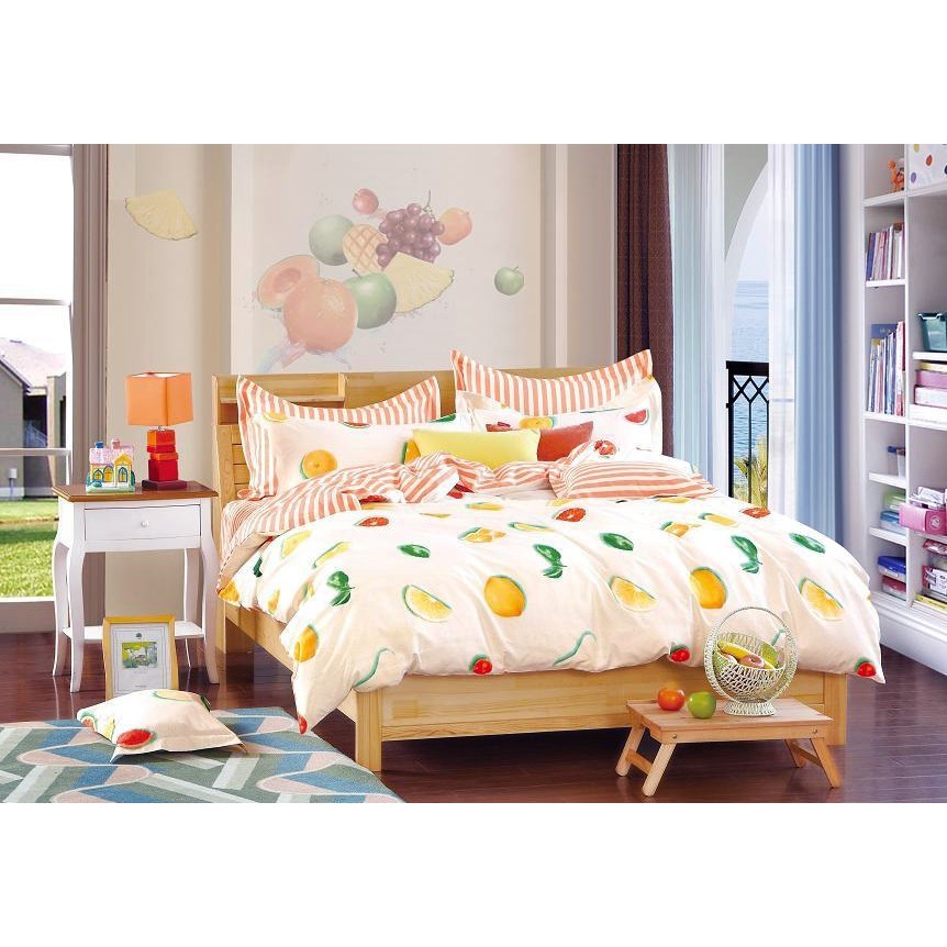 Bộ chăn ga gối drap giường 100% cotton sợi bông Hàn Quốc Julia 249 thumbnail