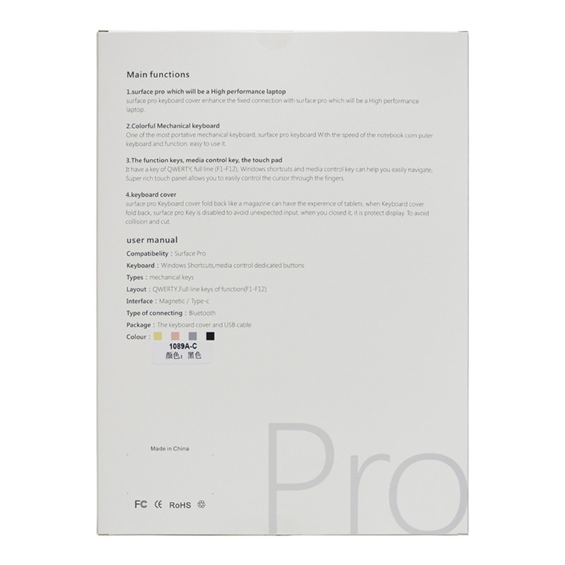 Bàn Phím Không Dây Mini Bluetooth 3.0 Dành Cho Microsoft- Surface Pro 3 / 4 / 5 / 6 / 7