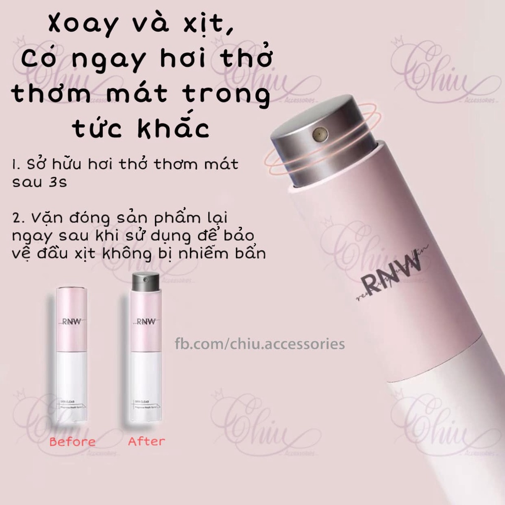 Xịt thơm miệng RNW hương trái cây 8ml (3 vị)