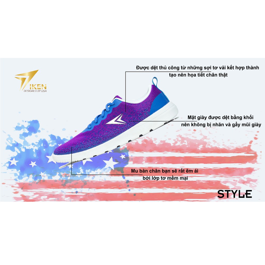 Giày Thể Thao IKEN P-Style xám tím