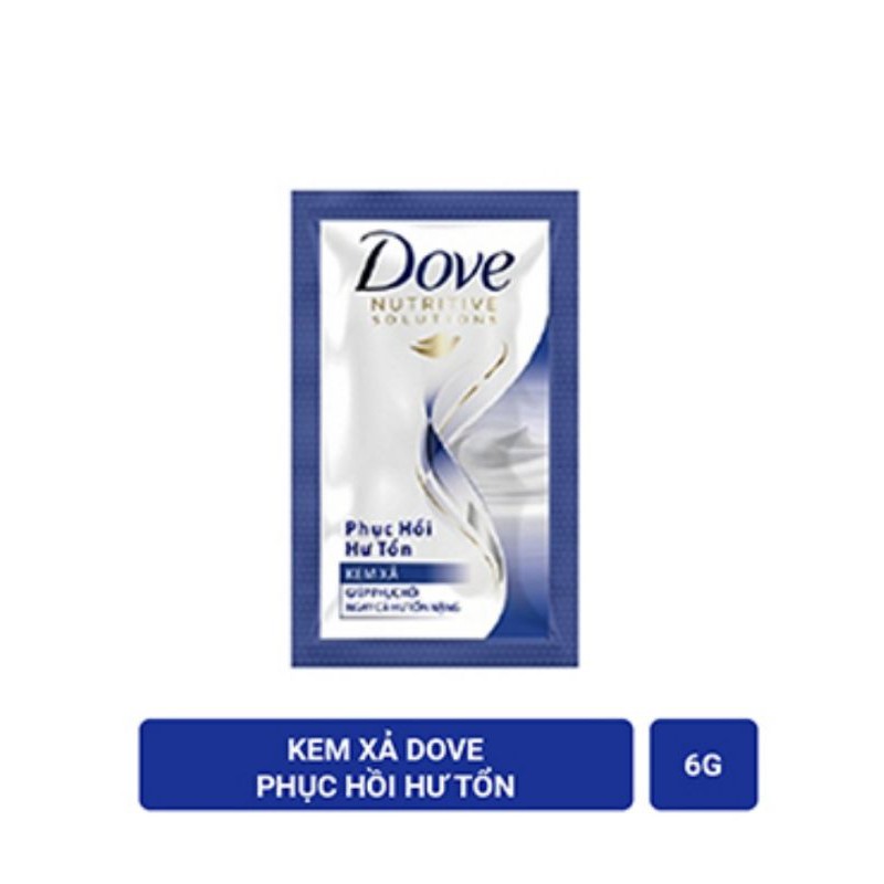 Kem xả Dove phục hồi hư tổn dây 12 gói x 6g