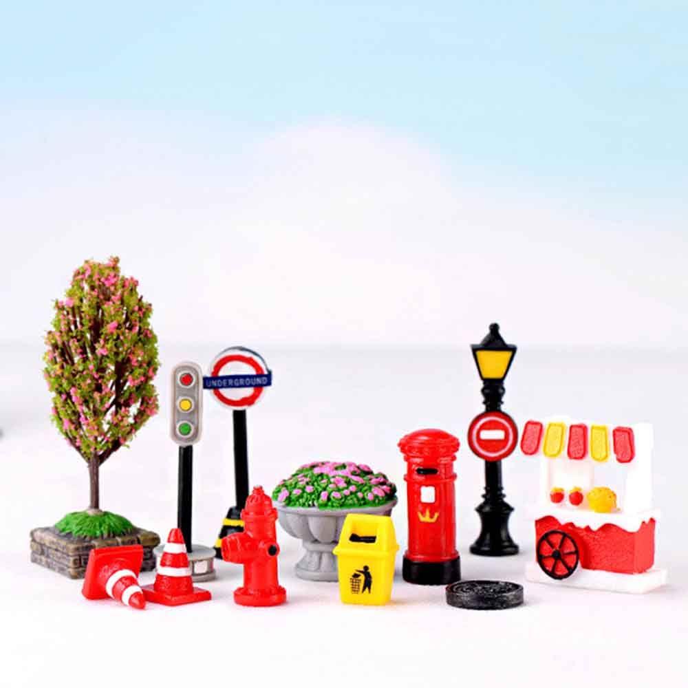 YNATURAL 1 Mô Hình Phong Cảnh Đường Phố Có Đèn Trang Trí Sân Vườn