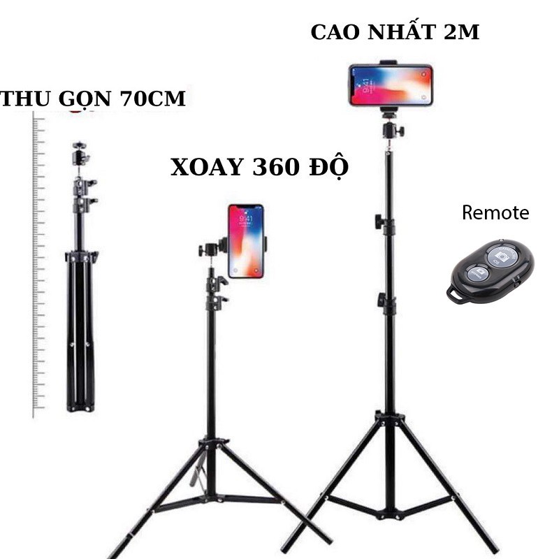 Gậy livestream đỡ điện thoại 3 chân bằng sắt dài 2m1 Linco Zenith 8806, 8808