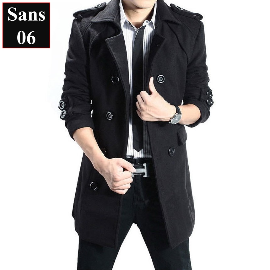 Áo khoác dạ nam dáng ngắn Sans06 kèm đai mangto hàn quốc vừa blazer manto