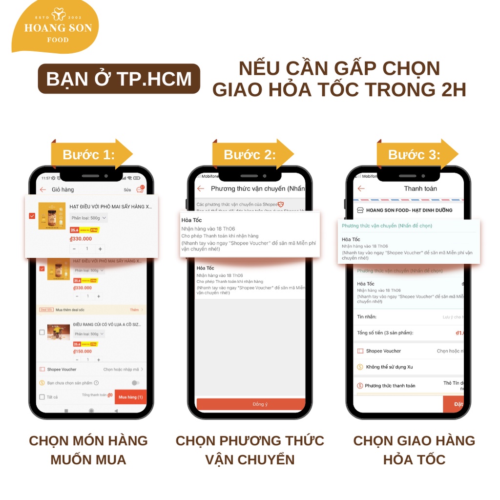 Ngũ hạt mix Hoàng Sơn Food  _ Hạt điều, hạnh nhân, mắc ca, phô mai, nam việt quất