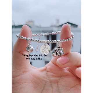 Lắc bi gắn con giáp hoặc mặt khắc tên - HaLi Jewelry