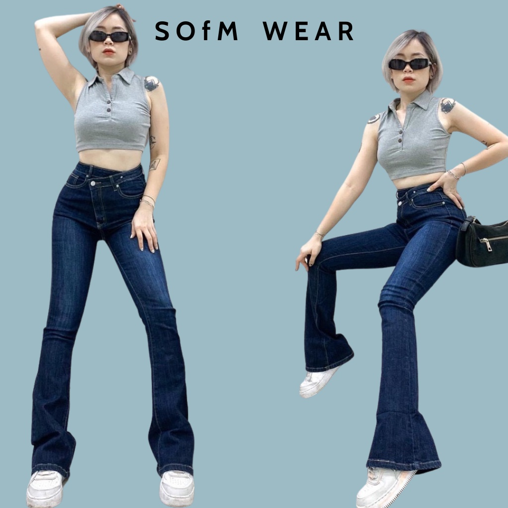 Quần Ống Loe Dài Nút Lệch Sofm Wear