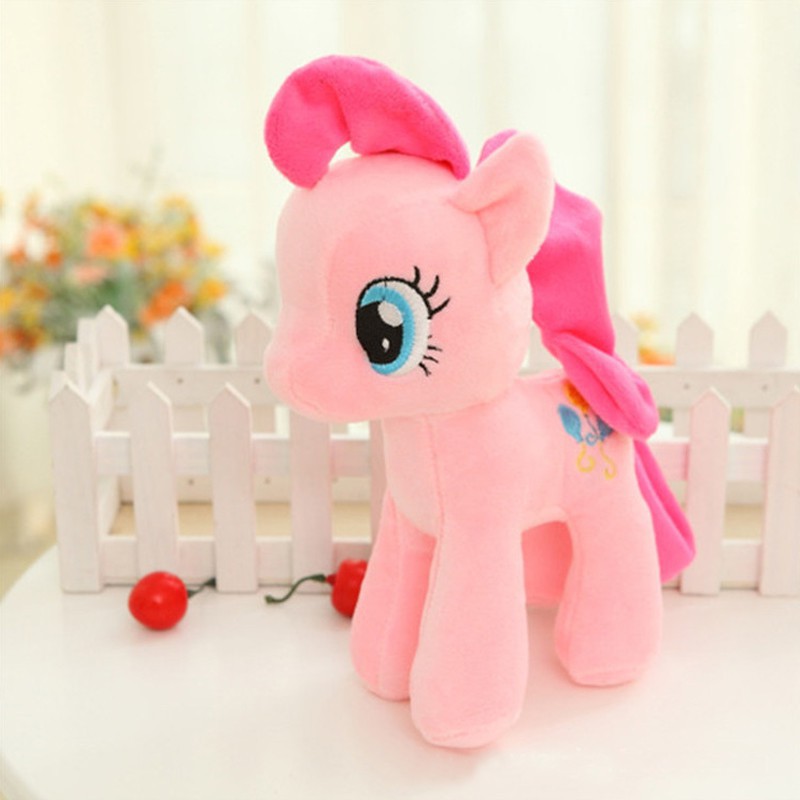 Thú Nhồi Bông Hình Chú Ngựa Pony Màu Cầu Vồng Mềm 20cm