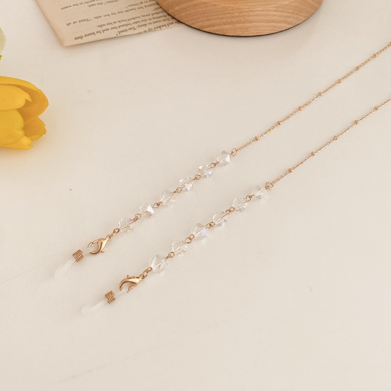 Dây đeo mắt kính chống thất lạc bằng acrylic đính ngọc trai thời trang hàn quốc dành cho bé gái