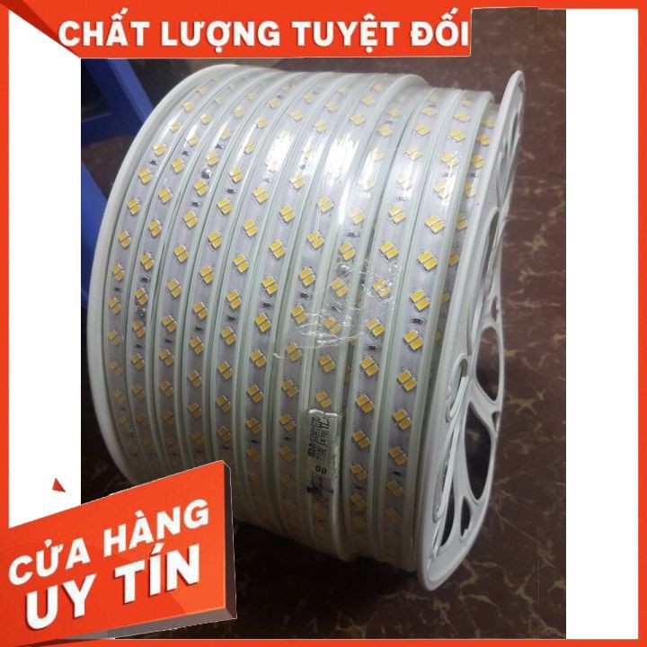 Cuộn Đèn Led Điện 220V 100m Chip 2835 2 Hàng Màu Trắng,Vàng Cuộn Led Trang Trí
