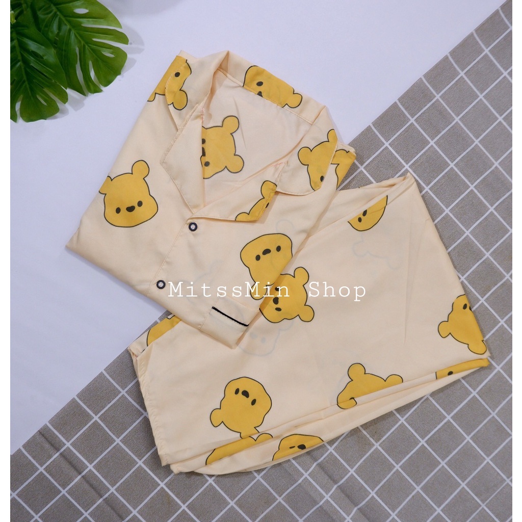 Đồ ngủ pijama, pijama dài tay nữ kate thái freesize 45-65kg mặc nhà siêu thoáng mát | BigBuy360 - bigbuy360.vn