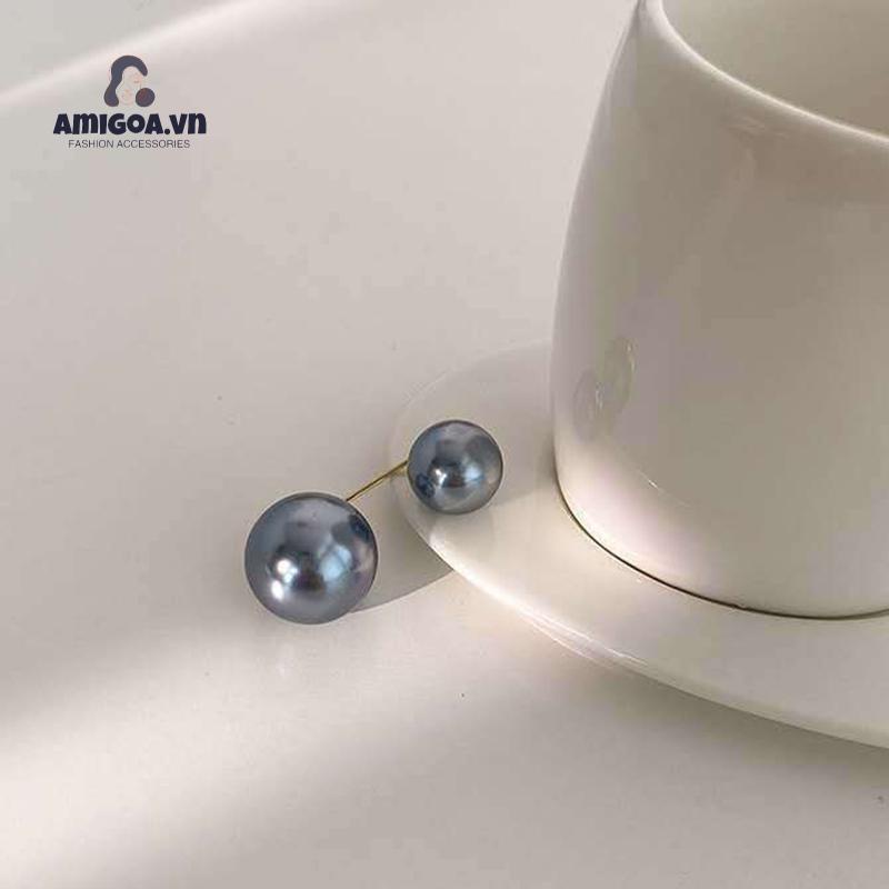 ✨✨TRÂM KẸP GHIM CÀI CỔ ÁO ĐÍNH HẠT NGỌC TRAI NHÂN TẠO TRẮNG ĐEN