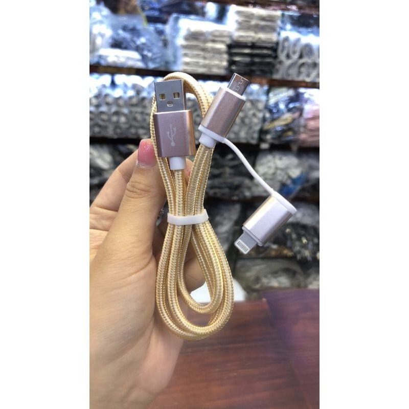 CÁP SẠC NGẮN 2 ĐẦU 20CM SIÊU BỀN, SẠC NHANH