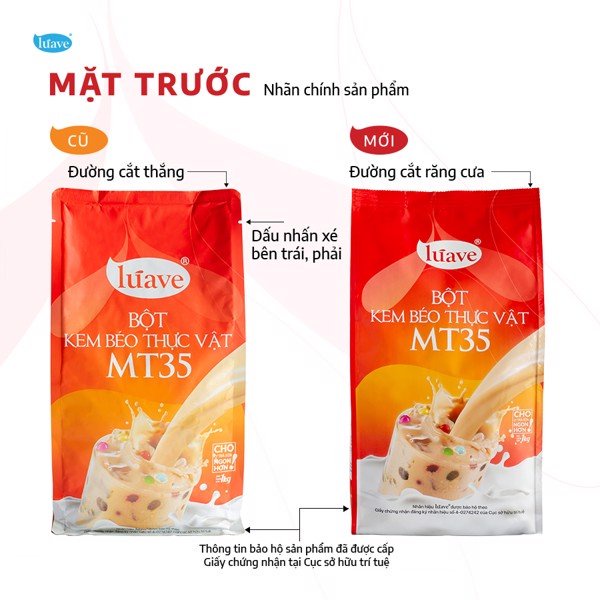 Sữa bột Luave Indo MT 35 pha trà sữa làm bánh đều ngon (1kg) Chính hãng nguyên liệu pha chế trà sữa