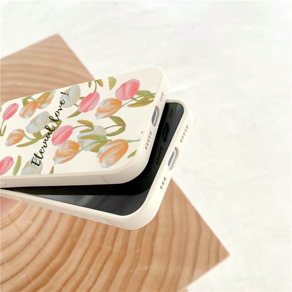 Ốp lưng iphone Hoa tình yêu cạnh vuông BVC cho ip 13promax 6 7plus x xr xsmax 11 11 promax 12 12pro max 13pro  e144