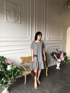 Hình thật đầm bầu kẻ caro
