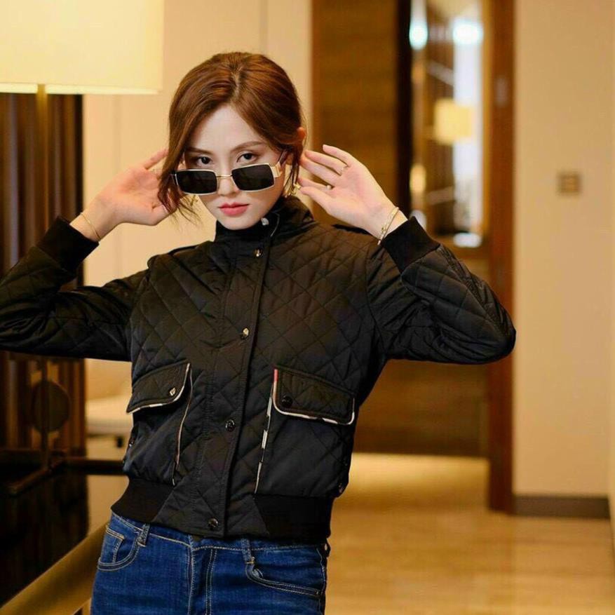 Áo Khoác Phao Nữ Quả Trám TEMA - Áo Khoác Phao Bomber Cổ Sen Lót Kẻ | BigBuy360 - bigbuy360.vn