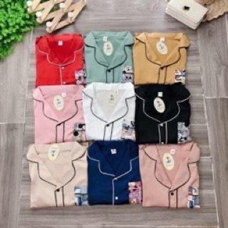 Bộ pijama lụa satin dài tay