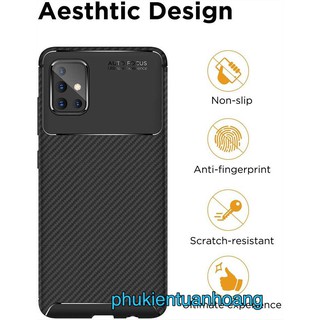 Ốp lưng Samsung A71 Flim Carbon Cross chống sốc