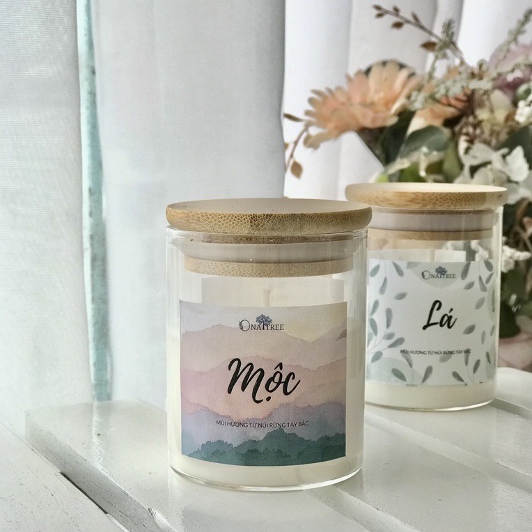 Nến thơm tinh dầu Tây Bắc Mùi Mộc ONATREE Tuyệt đối không hương liệu, không hoá chất 50g - 220g