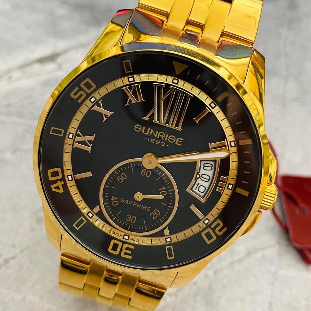 Đồng hồ Sunrise nam chính hãng Nhật Bản M1245.SA.G.D - kính saphire chống trầy - chố