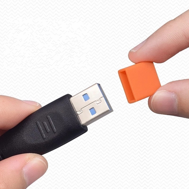 Random Color Silica Gel USB Dust Cover / Dust-proof  Transparent Data Line USB Interface Protective Case