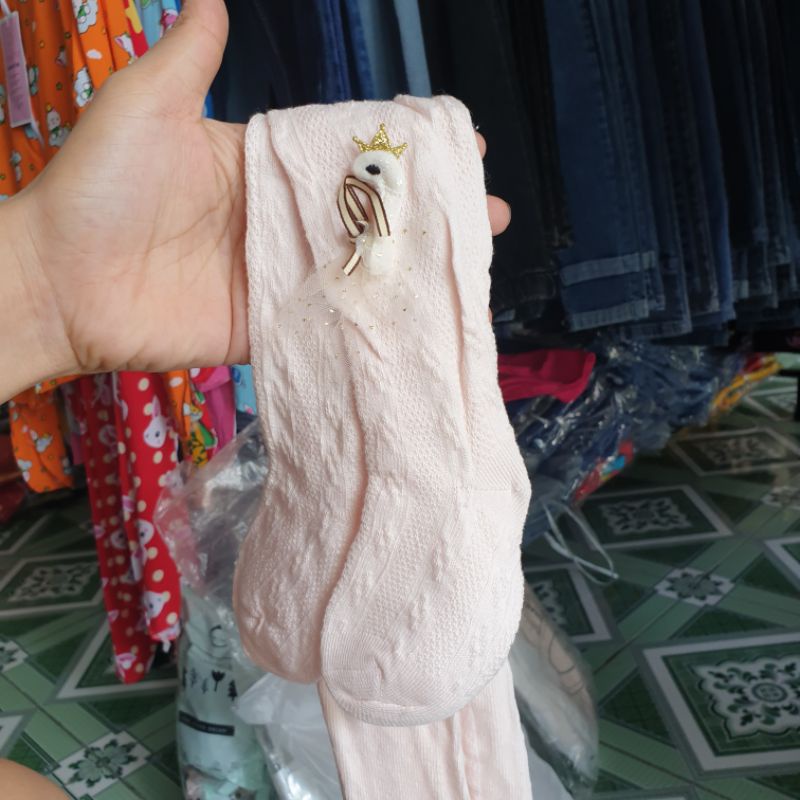 {7-13kg} Quần tất liền bàn bé gái đính nơ, đính thú siêu xinh M492