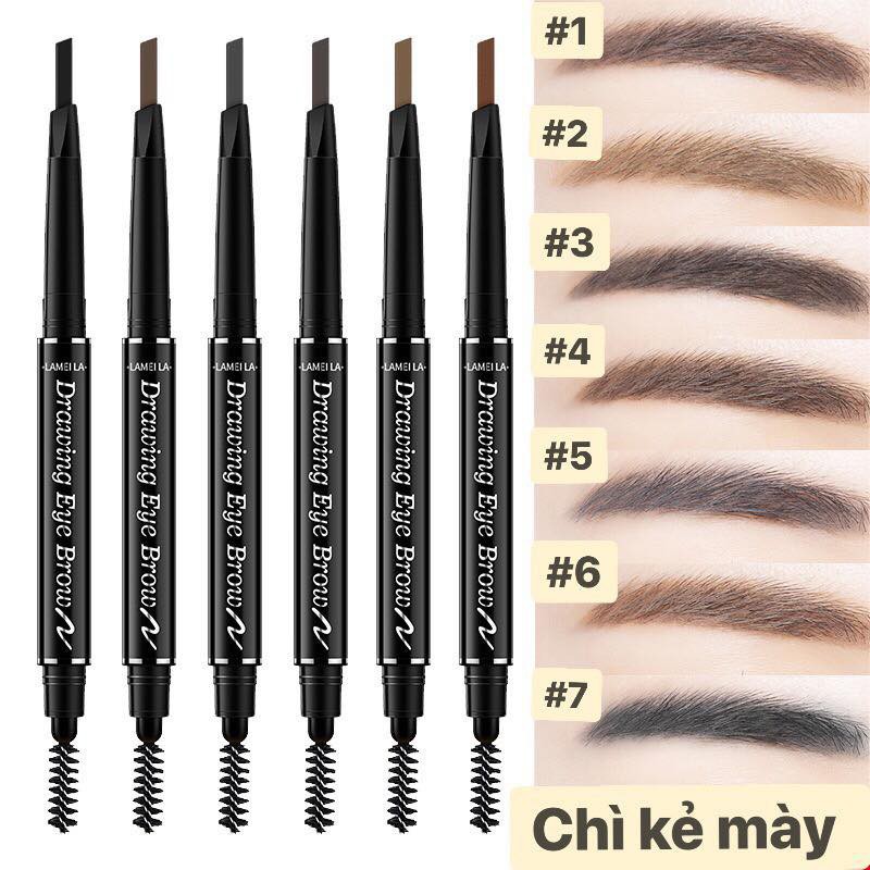 Chì Kẻ Mày 2 Đầu Lameila Double Effect Không Thấm Nước LMN