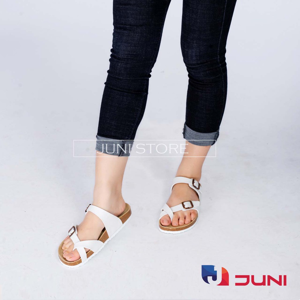 [DA PU-CHỐNG NƯỚC] PU06- Dép sandal quai đôi da PU, đế trấu Bioline - Xuất khẩu châu Âu - Juni Store