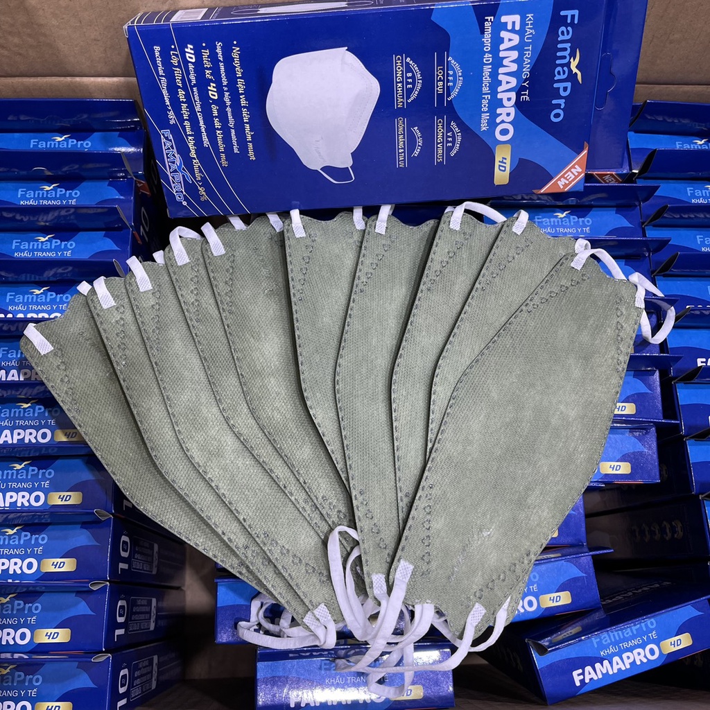 Set hộp 10 cái khẩu trang Famapro 4D (KF94) chính hãng Nam Anh