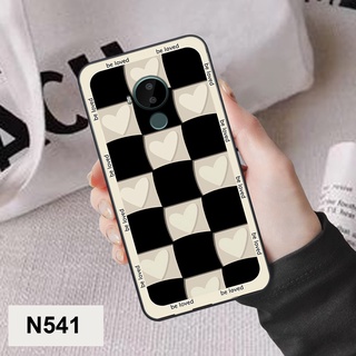 Ốp Nokia C20 / C30 / C10 bộ hình caro trái tim đen trắng hồng bong bóng dễ thương