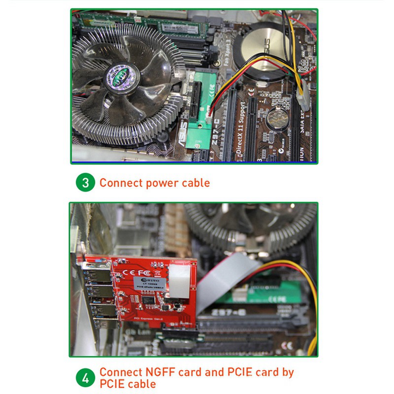 Set 2 Đầu Chuyển Đổi Ngff M.2 Key M2 Sang Pcie 4x 1x Slot Pcie | WebRaoVat - webraovat.net.vn